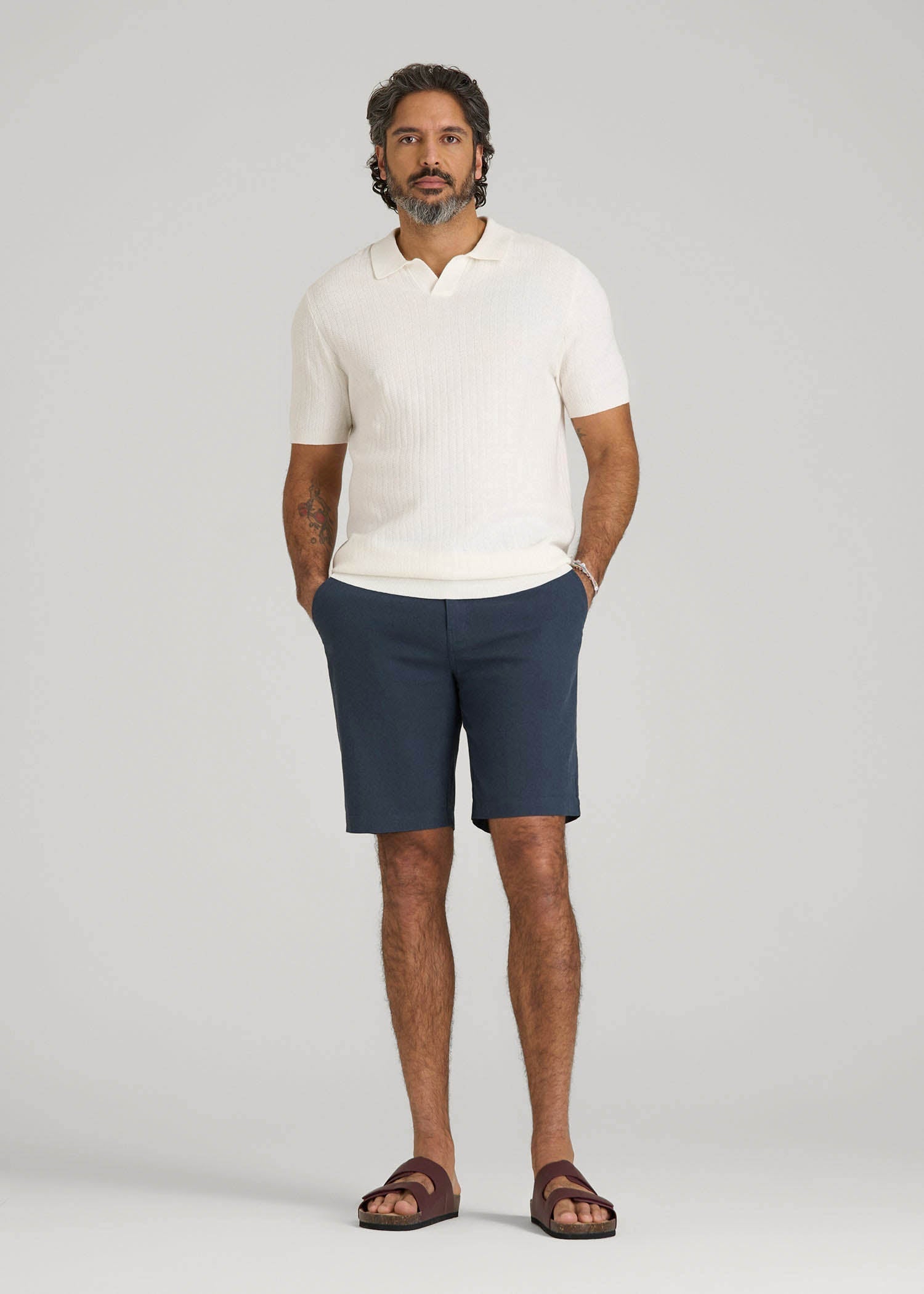 American Tall Sale | Linen Shorts For Tall Men in Chambray Linen