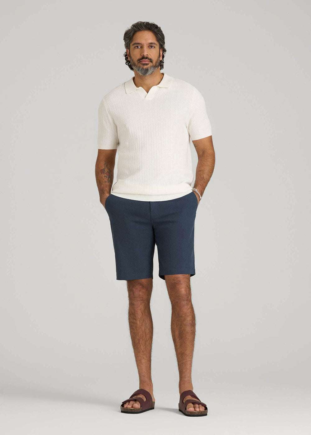 American Tall Sale | Linen Shorts For Tall Men in Chambray Linen