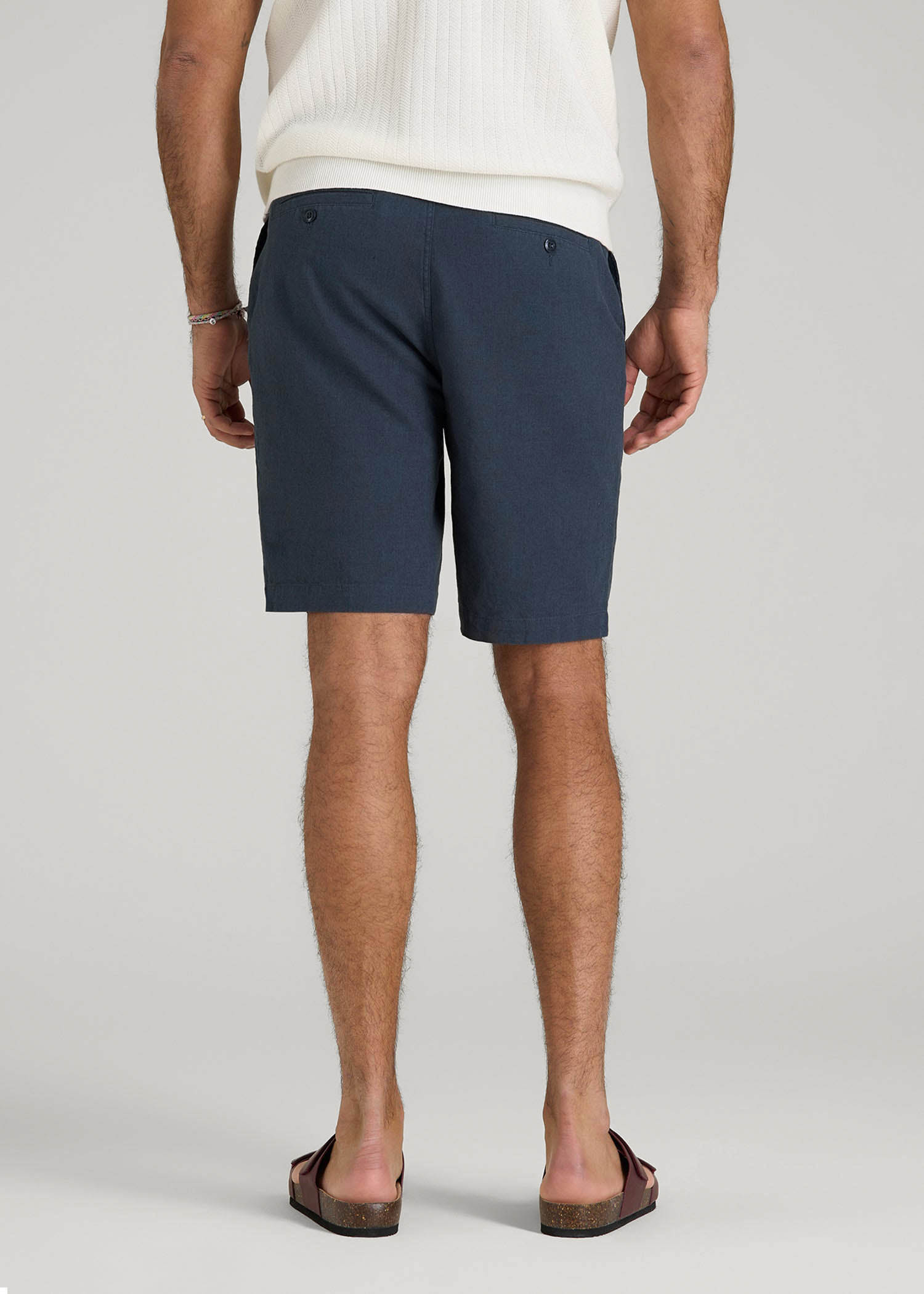 American Tall Sale | Linen Shorts For Tall Men in Chambray Linen