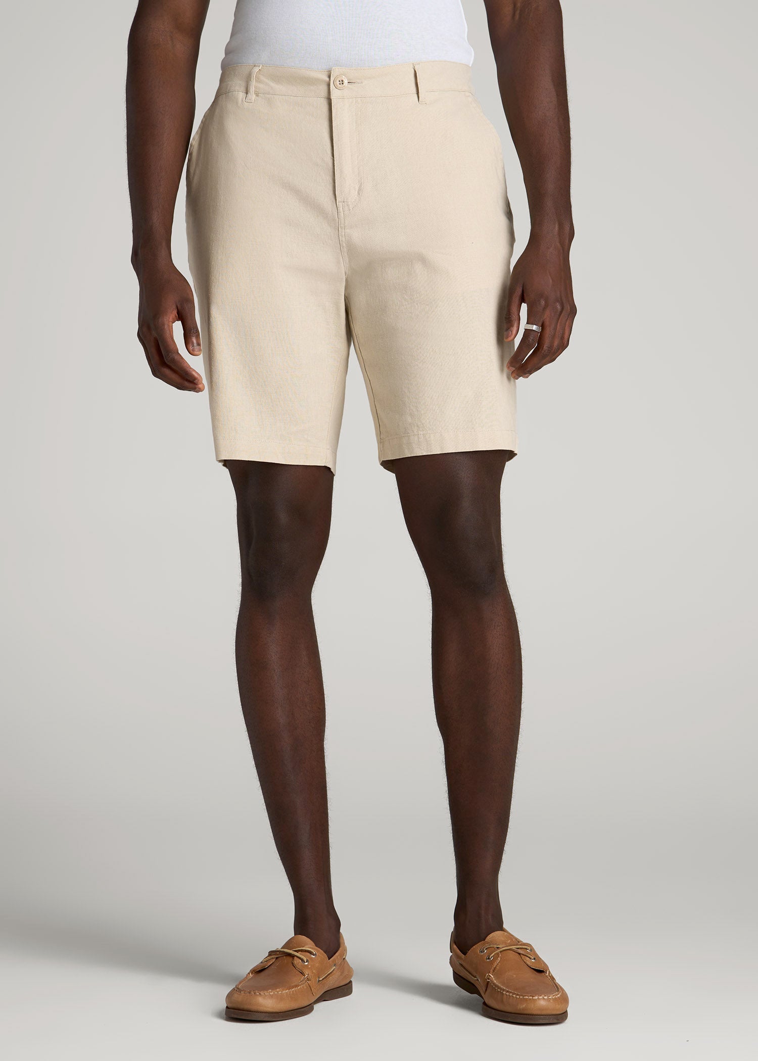 American Tall Online Shop | Linen Shorts For Tall Men in Sandstone