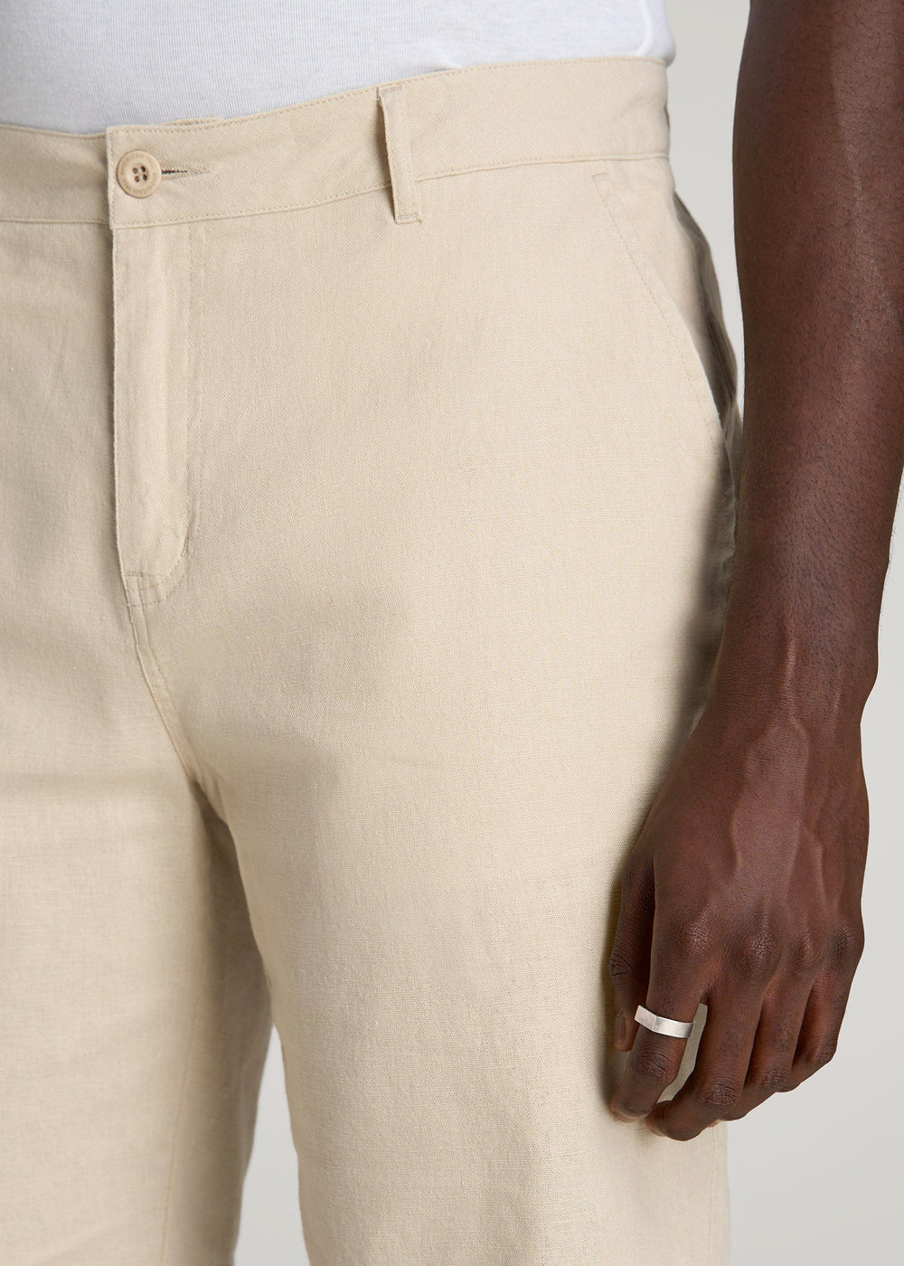 American Tall Online Shop | Linen Shorts For Tall Men in Sandstone