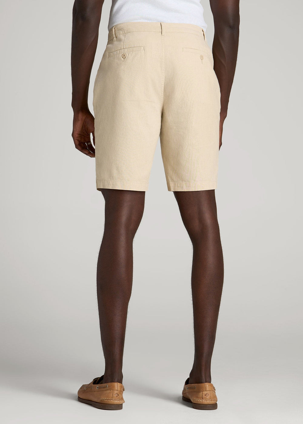American Tall Online Shop | Linen Shorts For Tall Men in Sandstone