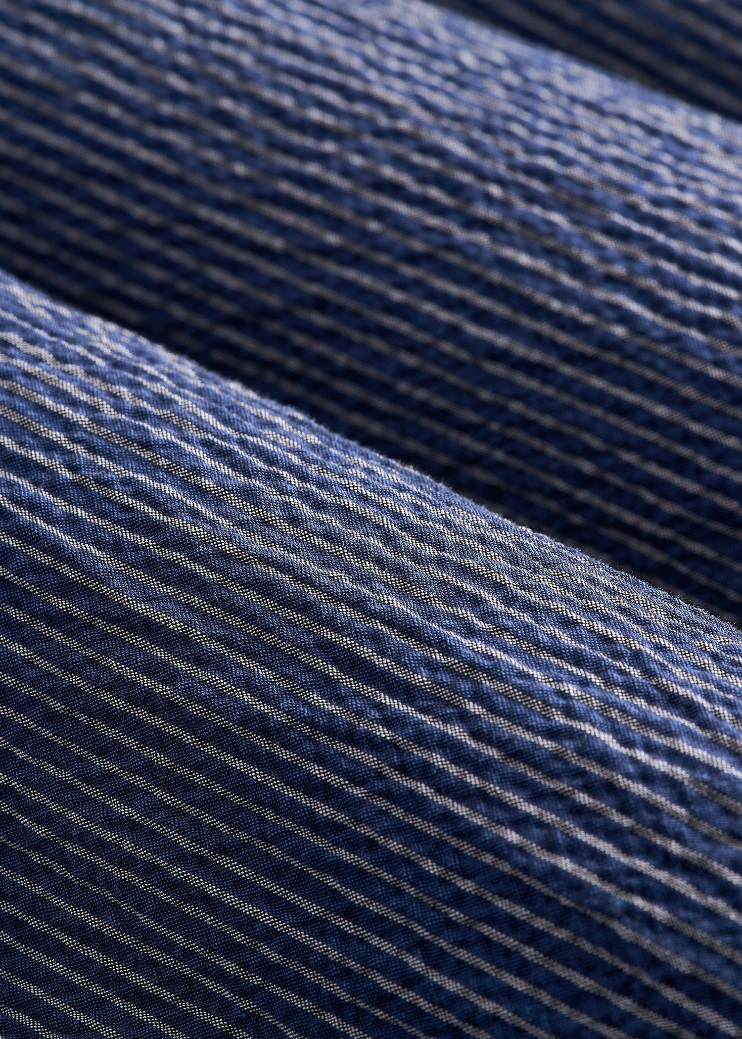 American Tall Outlet | Seersucker Shorts for Tall Men in Navy and Off White Stripe