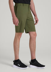 American Tall Online Shop | Tech Chino Shorts for Tall Men in Bright Olive
