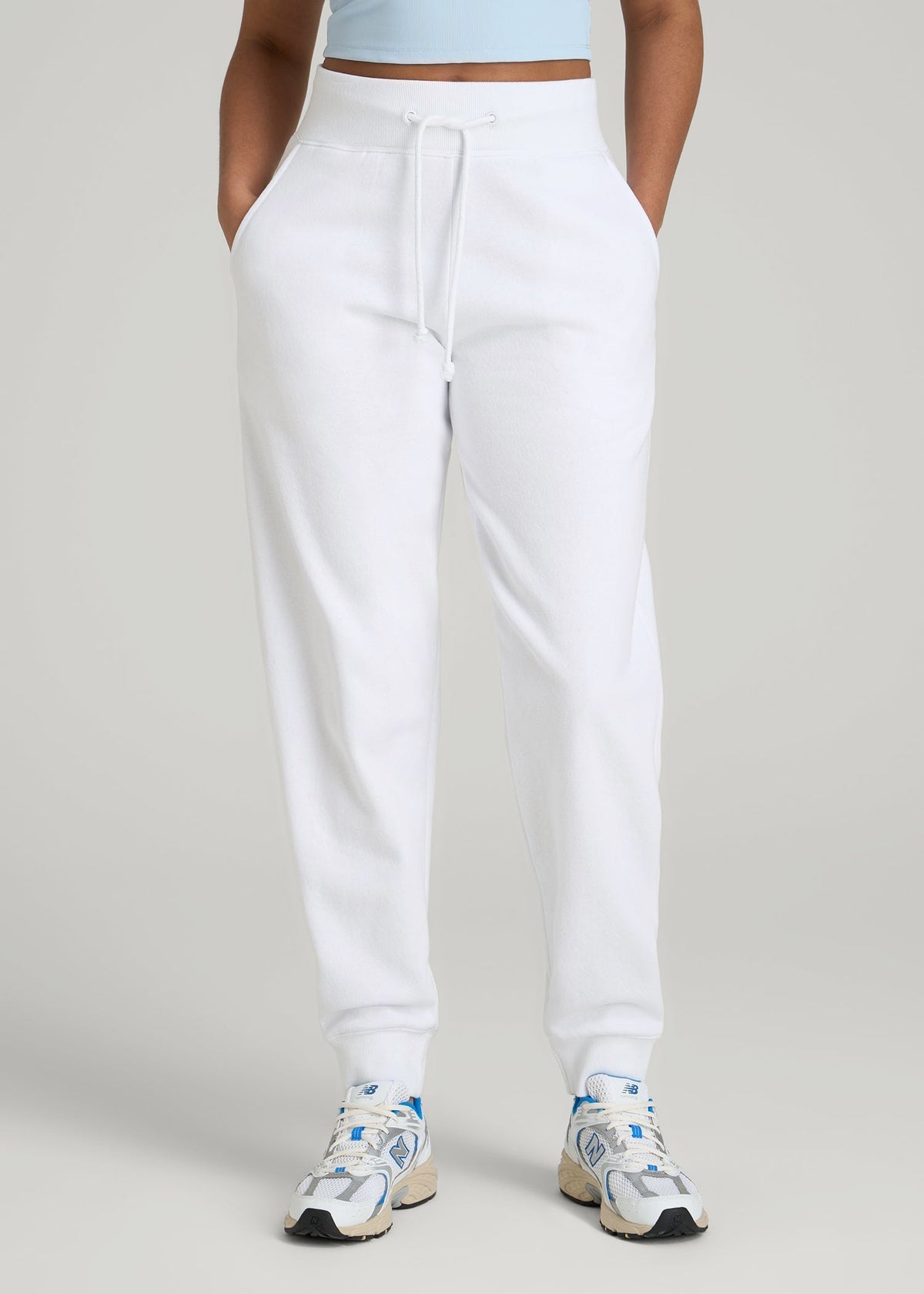 American Tall Online Shop | A.T. Basics Athletic Joggers for Tall Women in Optic White