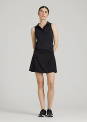American Tall Discount | Active Sleeveless Polo Shirt for Tall Women in Black