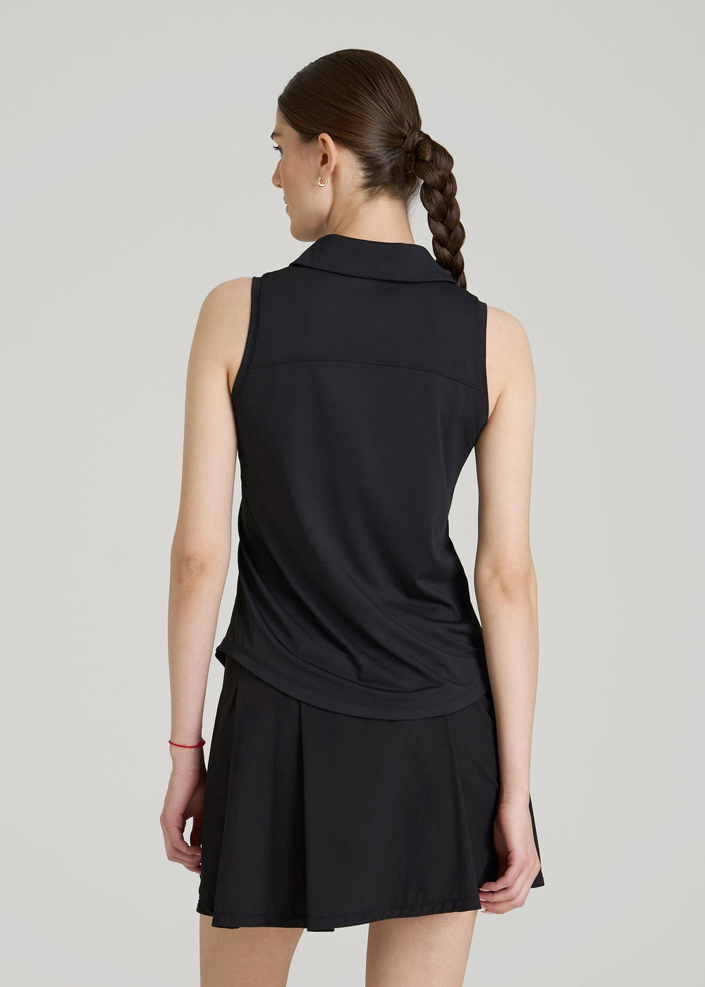 American Tall Discount | Active Sleeveless Polo Shirt for Tall Women in Black