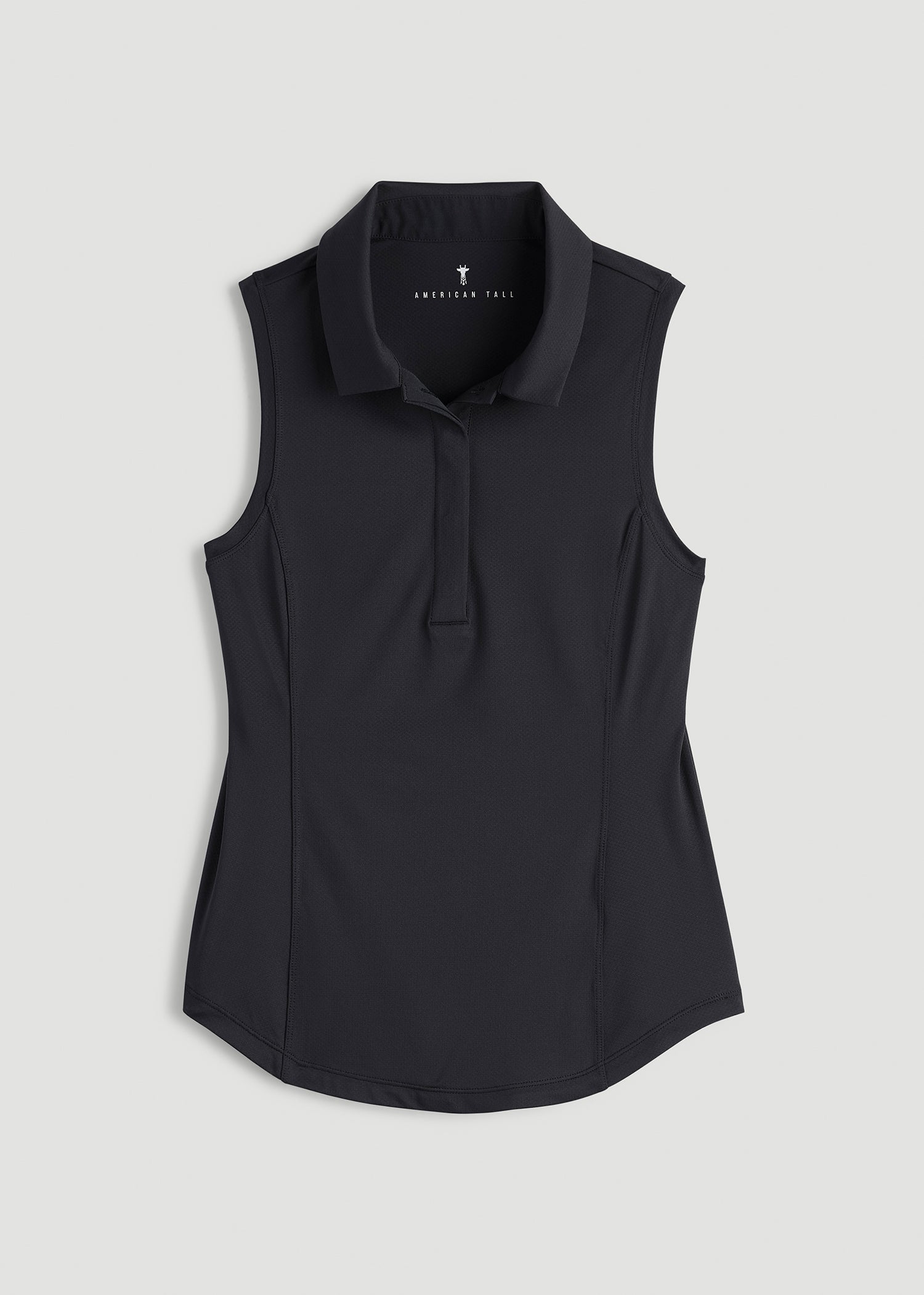 American Tall Discount | Active Sleeveless Polo Shirt for Tall Women in Black