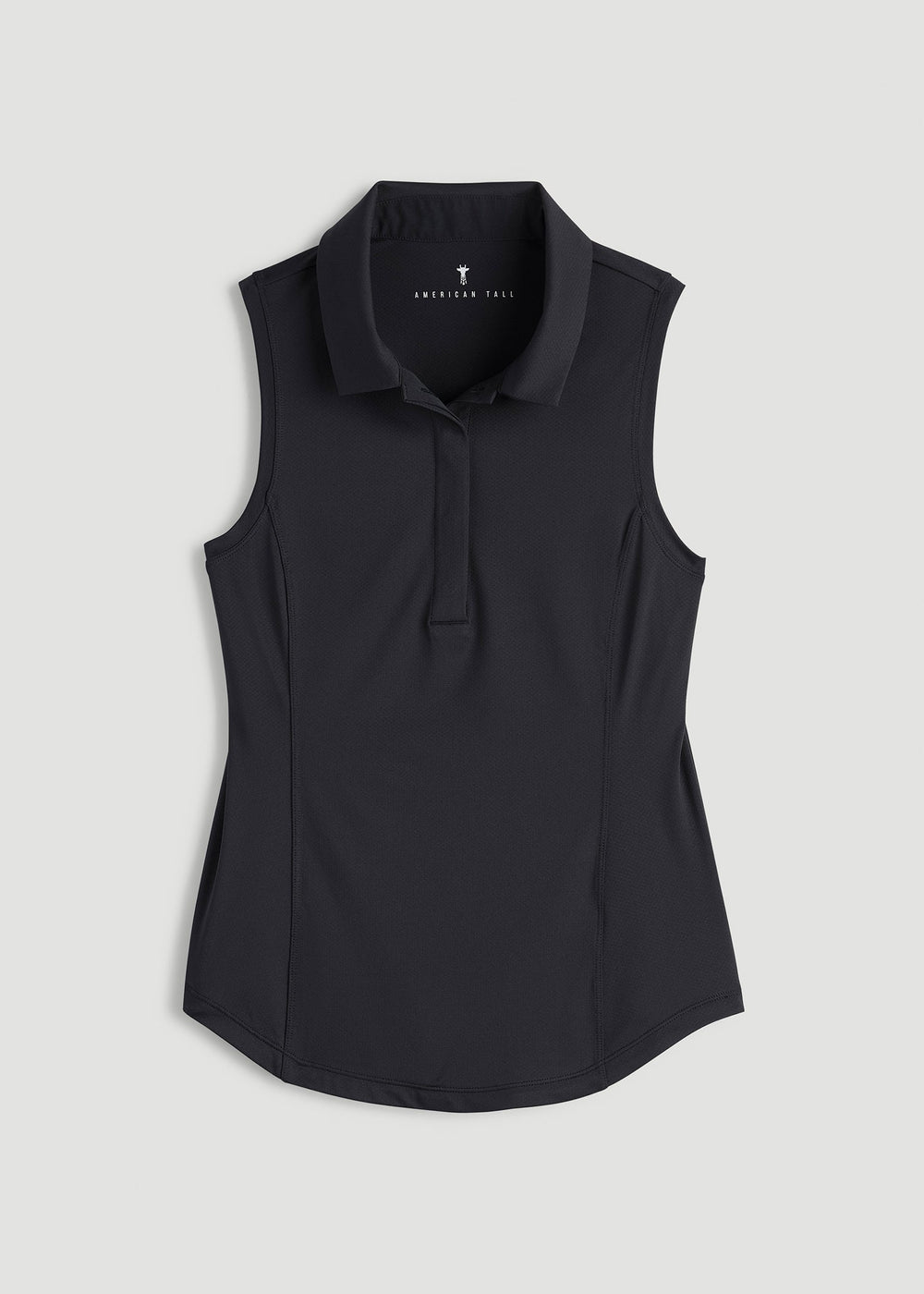 American Tall Discount | Active Sleeveless Polo Shirt for Tall Women in Black