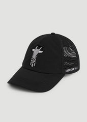 American Tall Online | Lightweight Perforated Hat in Black with Grey Logo