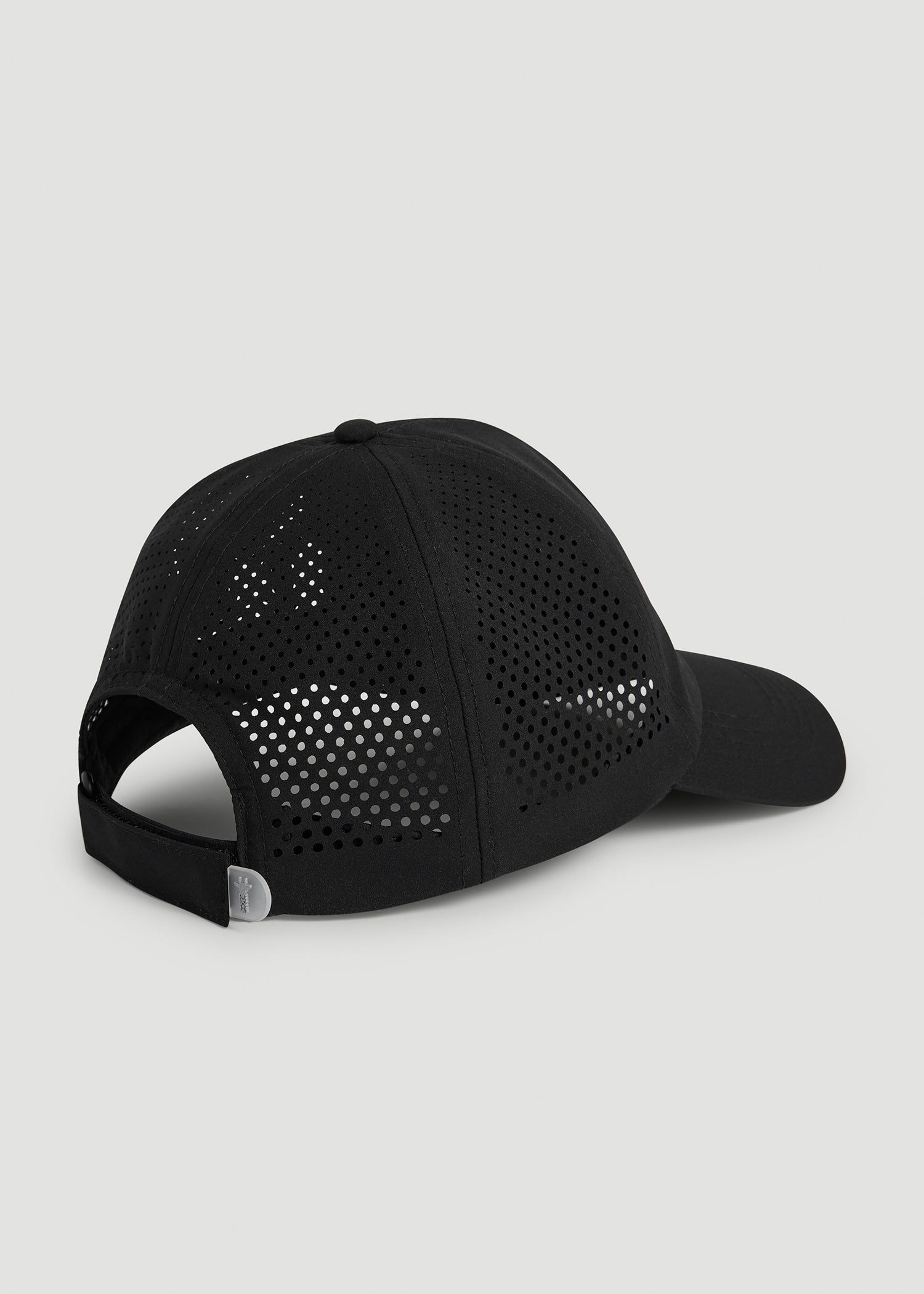 American Tall Online | Lightweight Perforated Hat in Black with Grey Logo