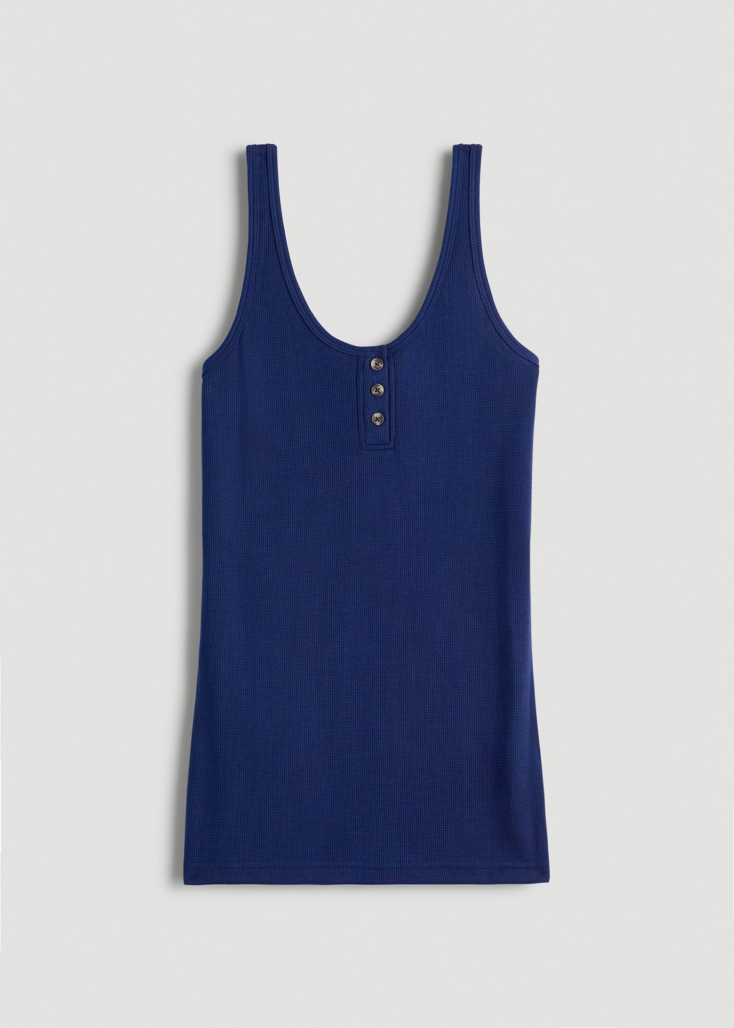 American Tall Sale | Waffle Tank Top for Tall Women in Midnight Blue