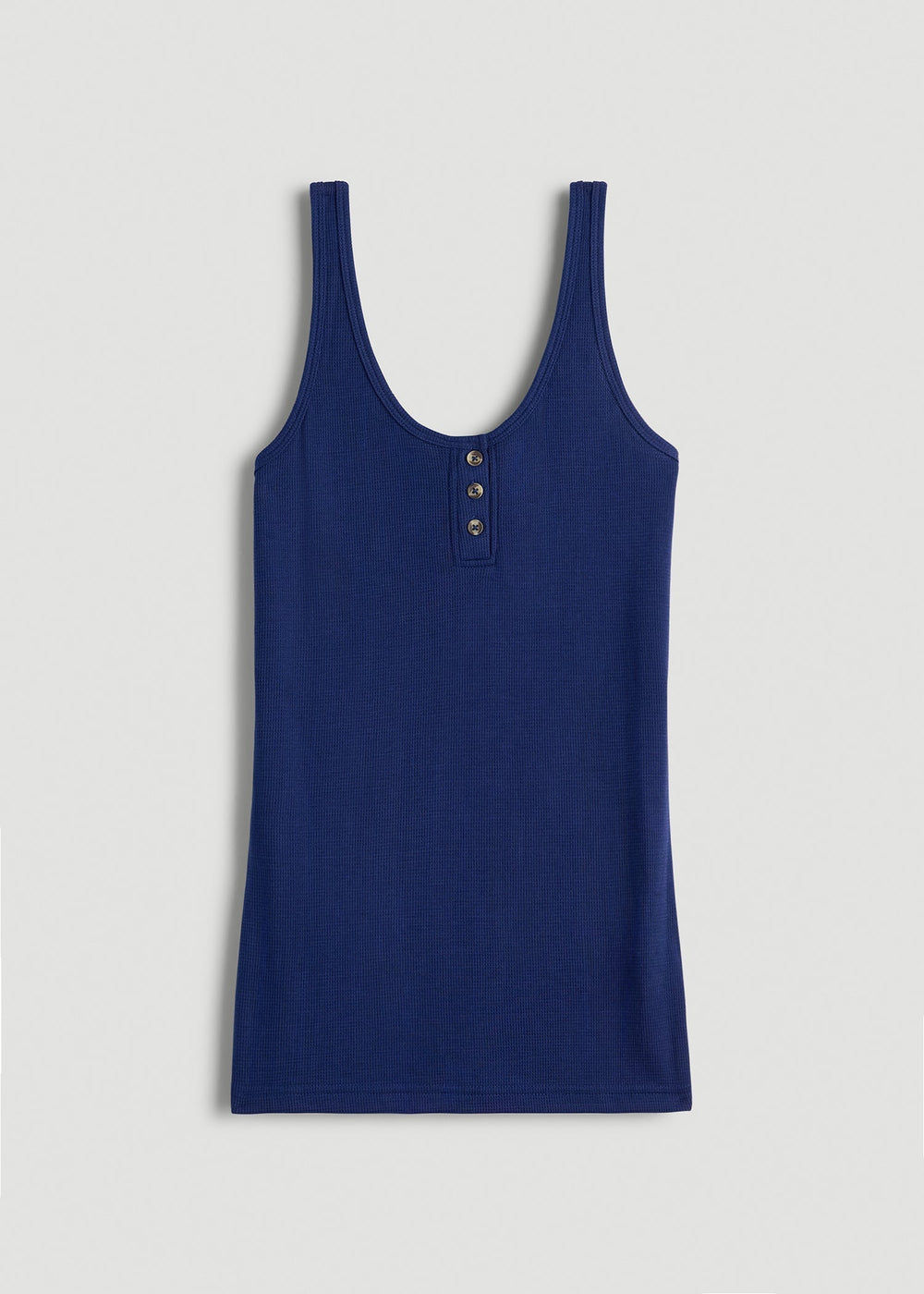 American Tall Sale | Waffle Tank Top for Tall Women in Midnight Blue