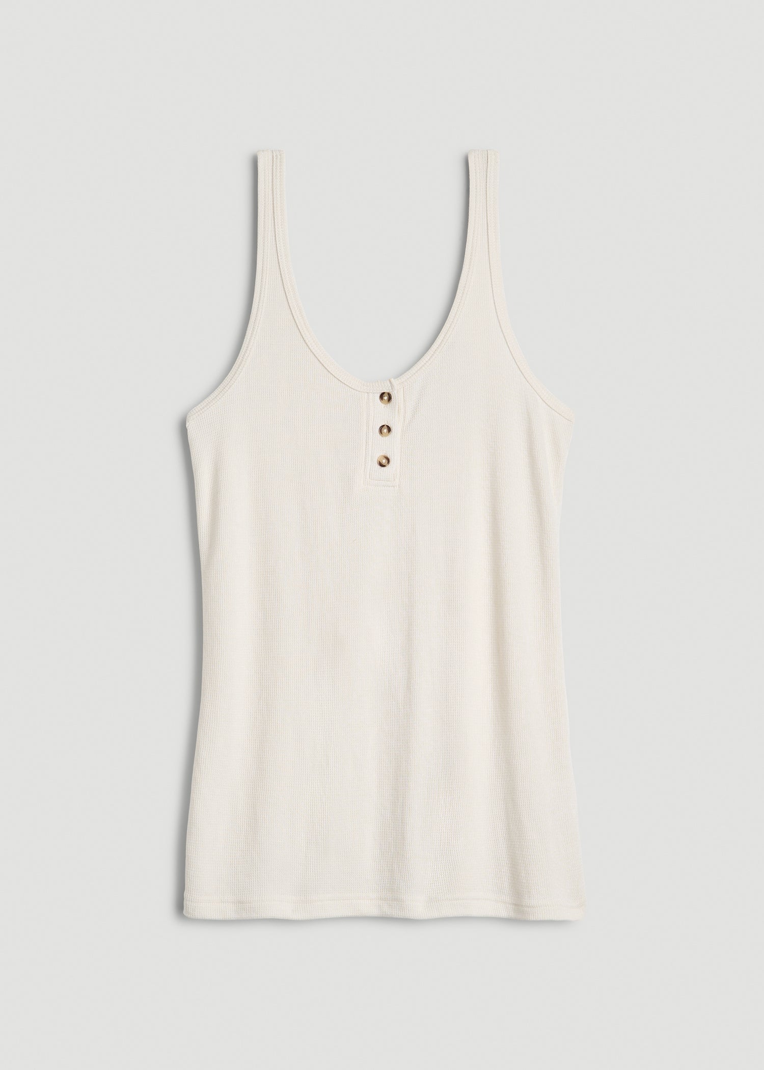 American Tall Outlet | Waffle Tank Top for Tall Women in White Alyssum