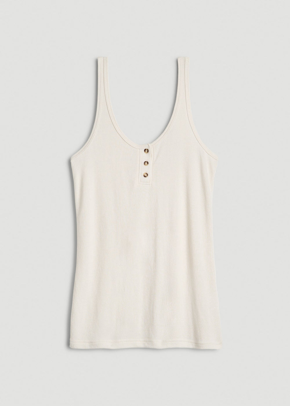 American Tall Outlet | Waffle Tank Top for Tall Women in White Alyssum