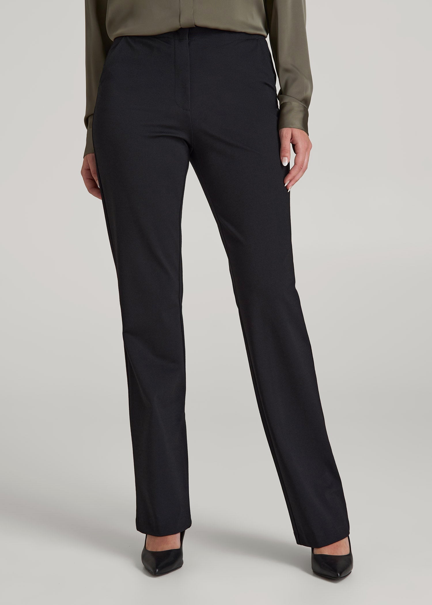 American Tall For Sale | Freedom Flex Straight Leg Dress Pants for Tall Women in Black
