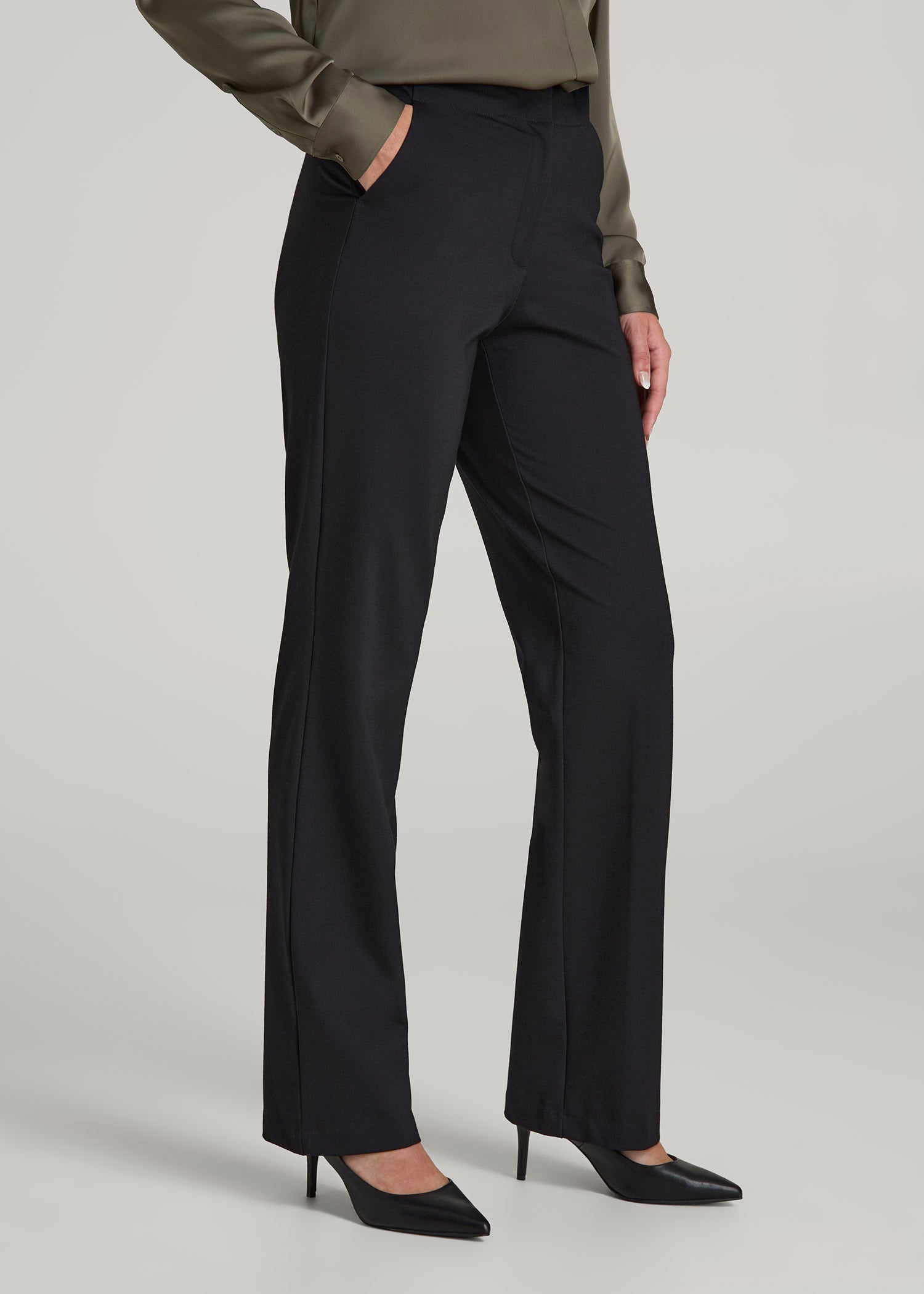 American Tall For Sale | Freedom Flex Straight Leg Dress Pants for Tall Women in Black