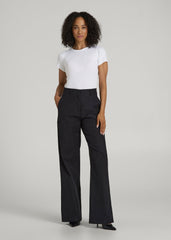 American Tall Discount | High Rise Wide Leg Flat Front Chinos for Tall Women in Black