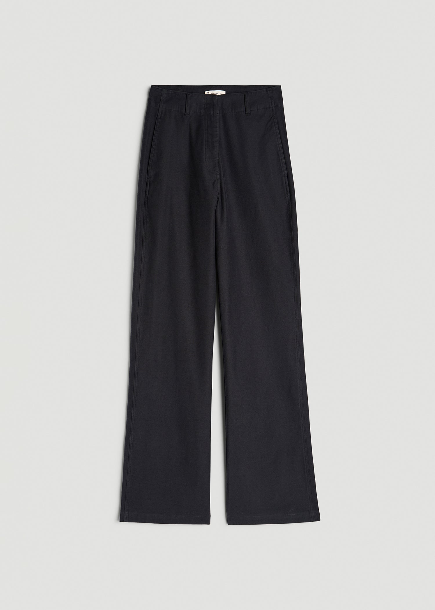 American Tall Discount | High Rise Wide Leg Flat Front Chinos for Tall Women in Black