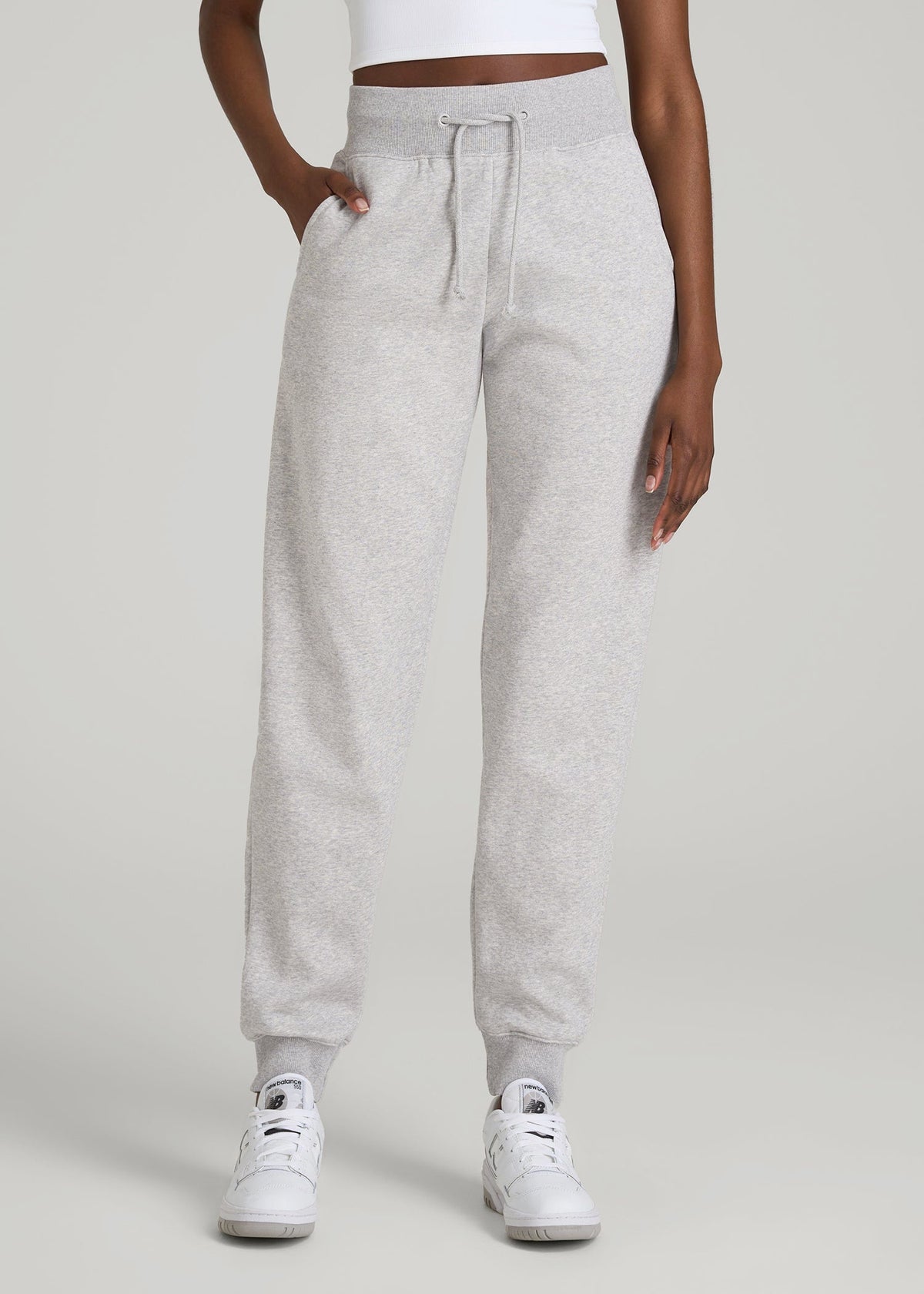 American Tall Online | A.T. Basics Athletic Joggers for Tall Women in Grey Mix