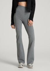 American Tall Outlet | Cotton flare legging for Tall Women in Mid Grey Heather