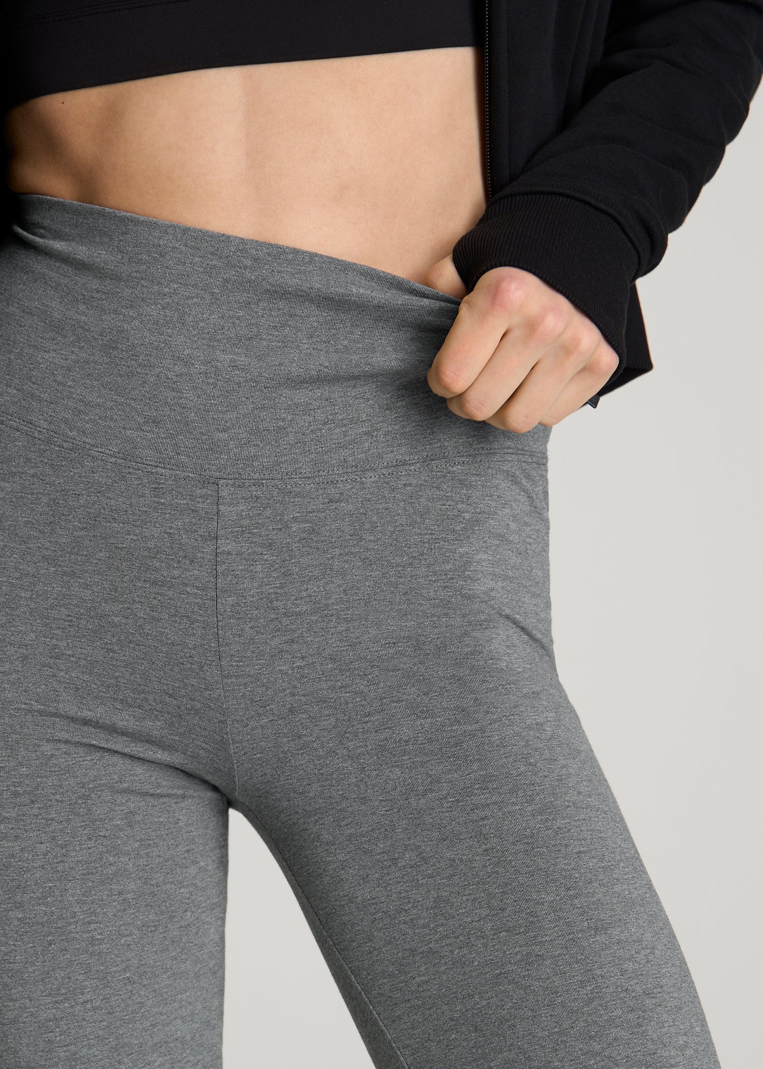 American Tall Outlet | Cotton flare legging for Tall Women in Mid Grey Heather