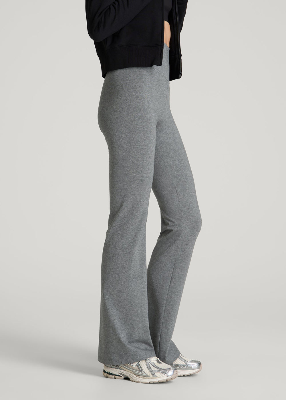 American Tall Outlet | Cotton flare legging for Tall Women in Mid Grey Heather