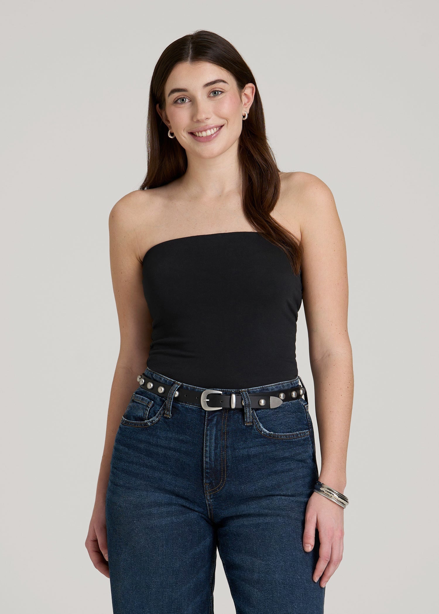 American Tall For Sale | Cotton Tube Top for Tall Women in Black