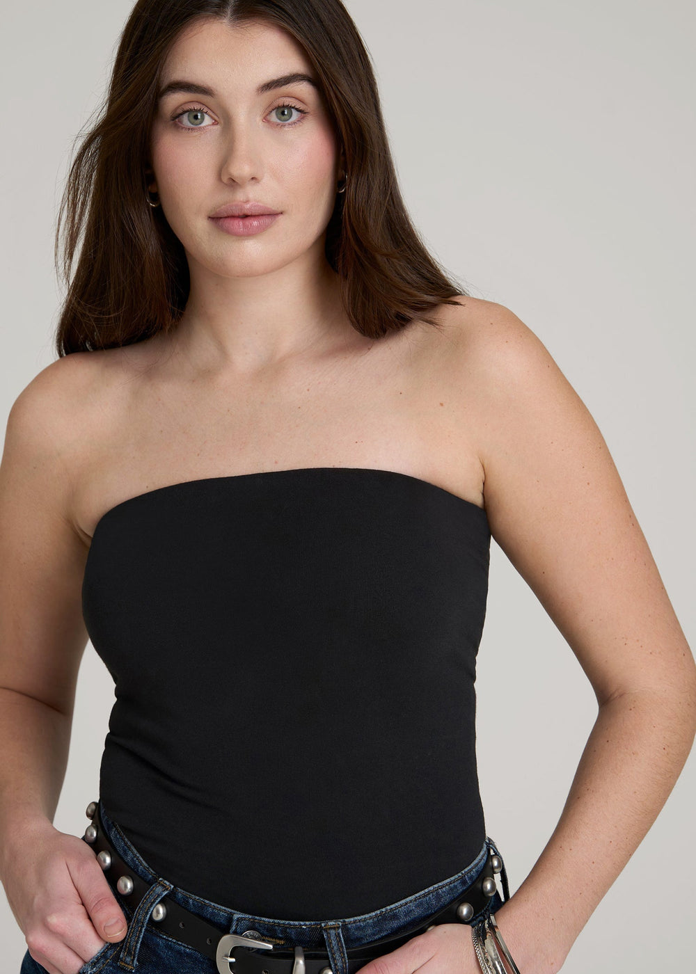 American Tall For Sale | Cotton Tube Top for Tall Women in Black