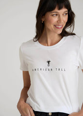 American Tall Discount | Logo Tee for Tall Women in White