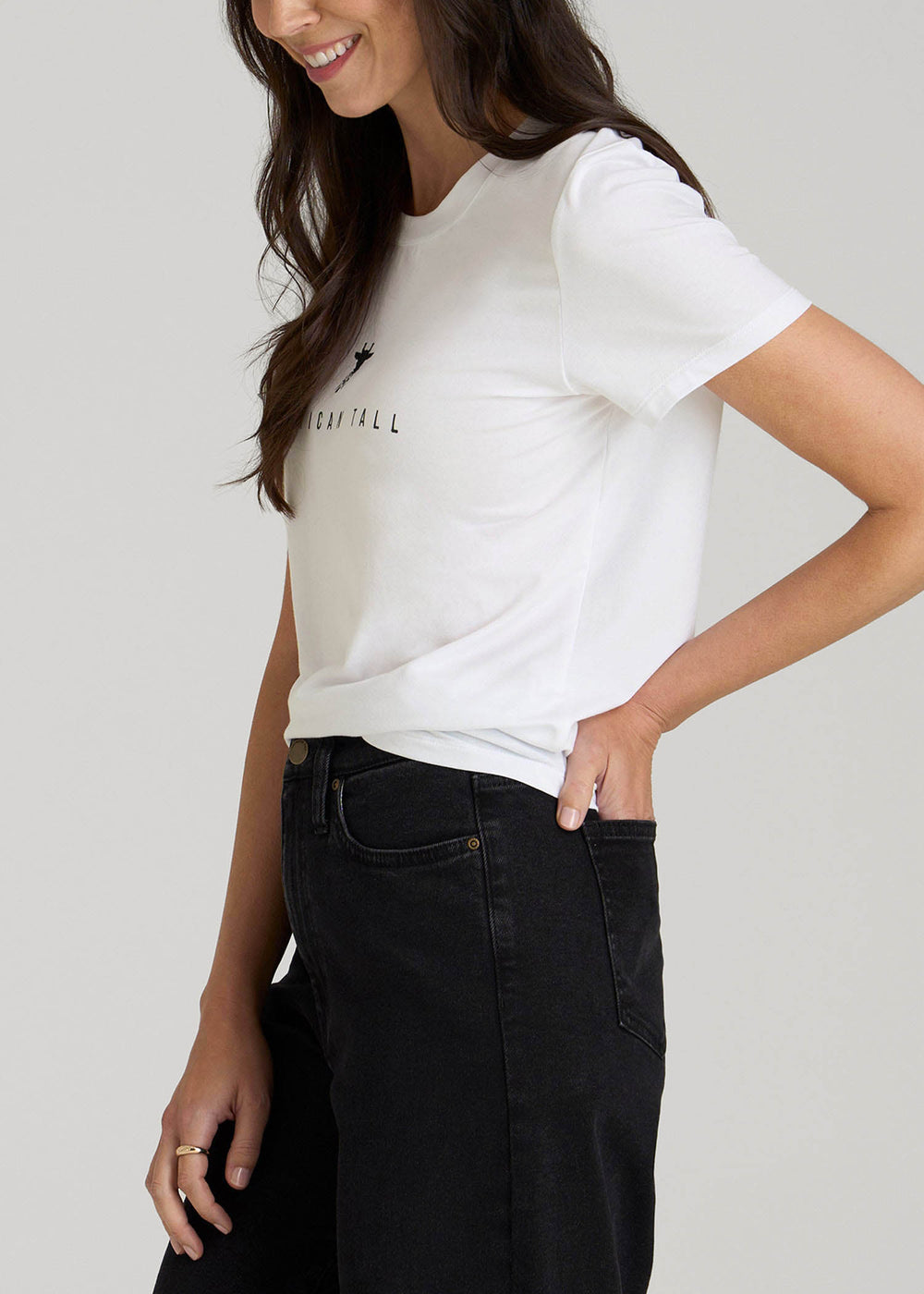 American Tall Discount | Logo Tee for Tall Women in White