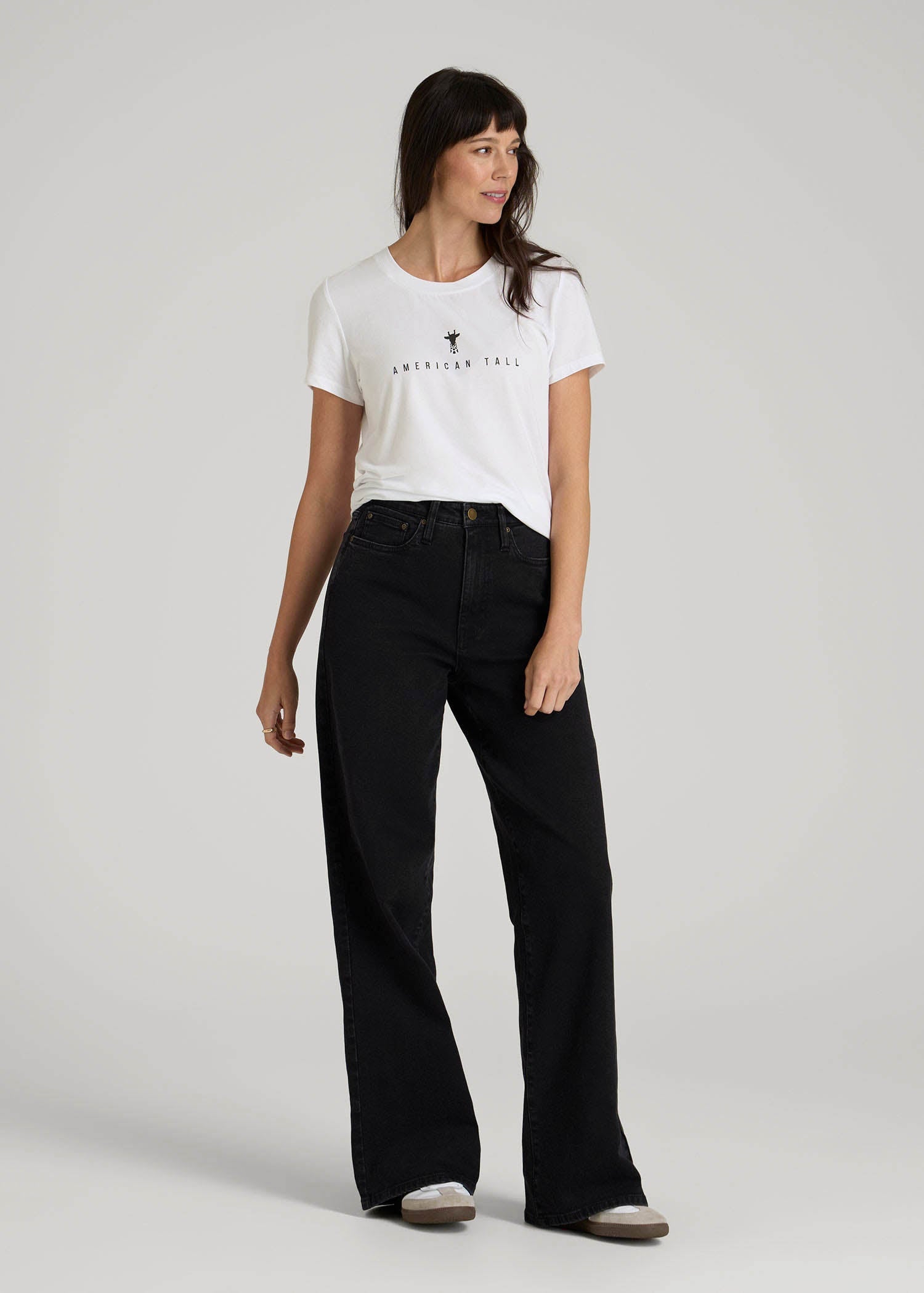 American Tall Discount | Logo Tee for Tall Women in White