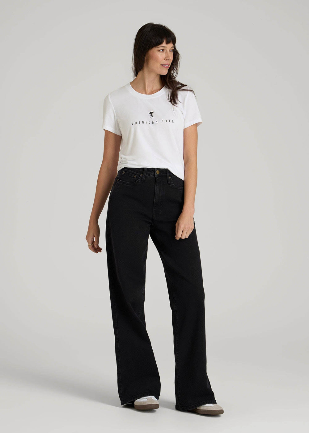 American Tall Discount | Logo Tee for Tall Women in White