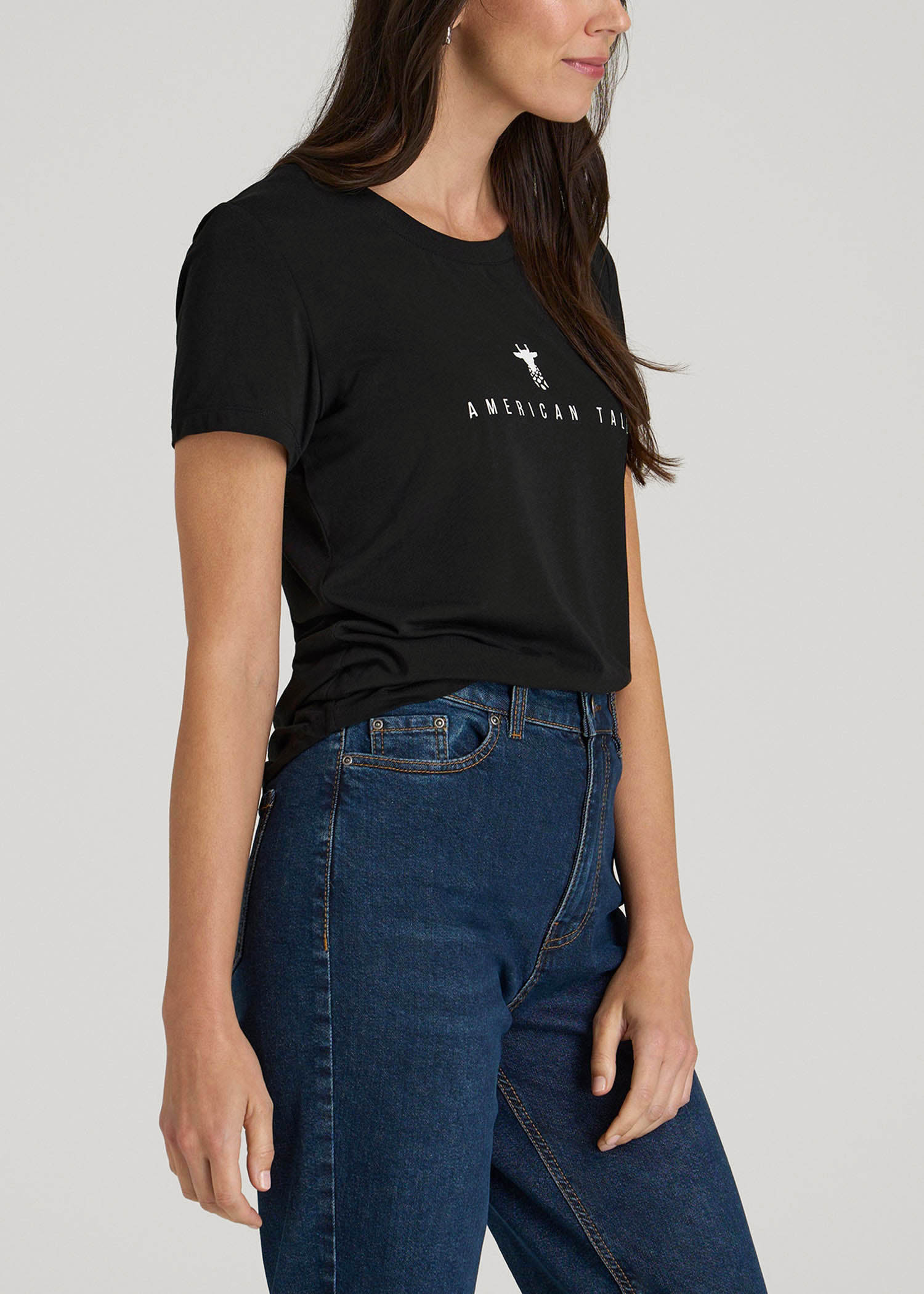 American Tall Online | Logo Tee for Tall Women in Black