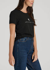 American Tall Online | Logo Tee for Tall Women in Black