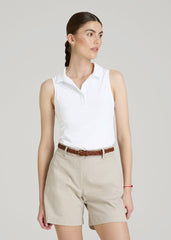 American Tall Outlet | Active Sleeveless Polo Shirt for Tall Women in White