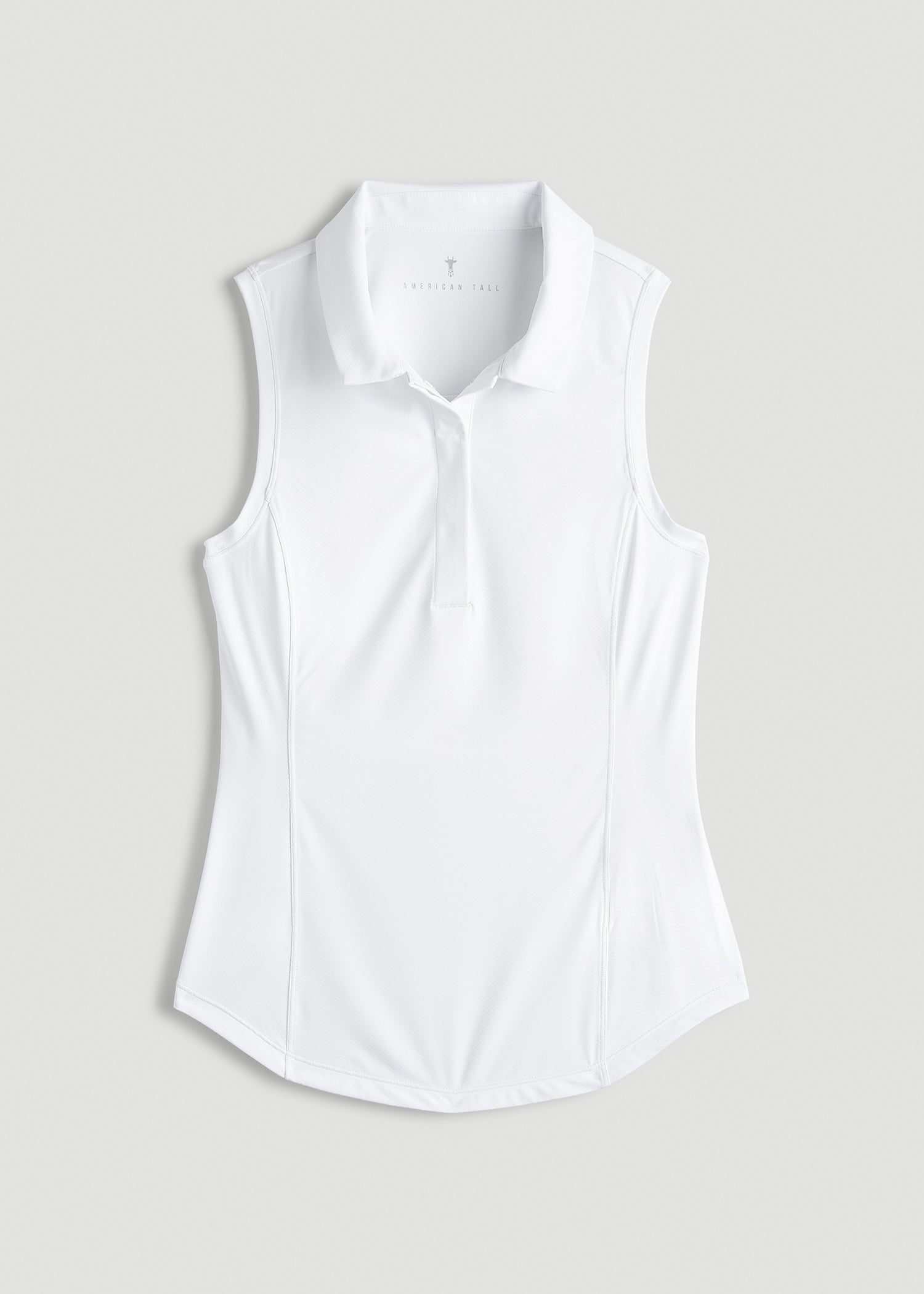 American Tall Outlet | Active Sleeveless Polo Shirt for Tall Women in White
