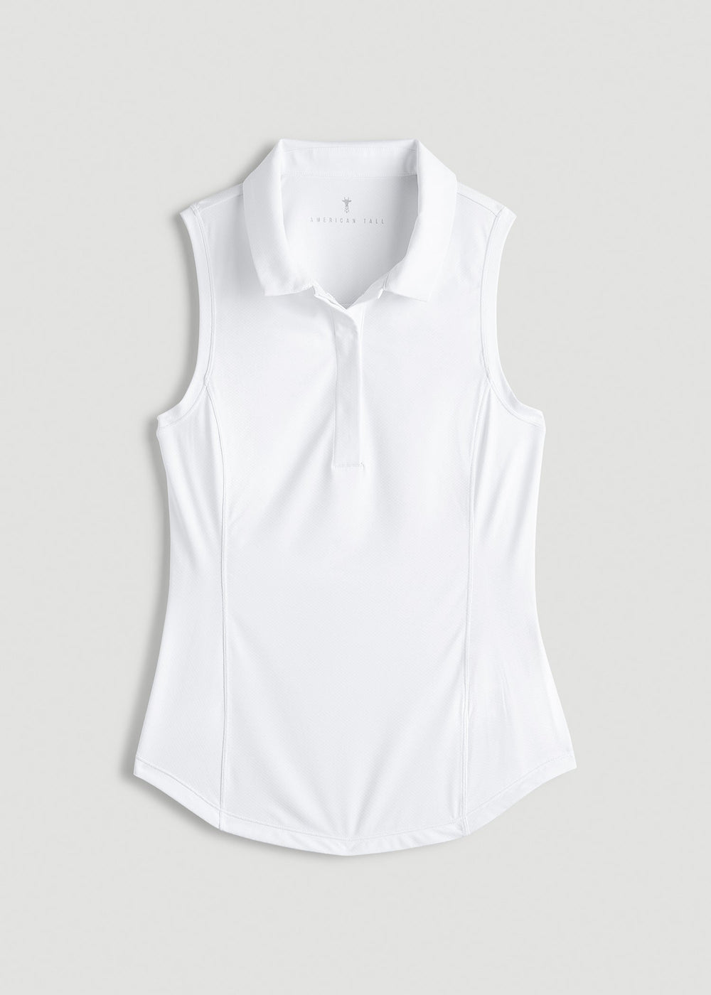 American Tall Outlet | Active Sleeveless Polo Shirt for Tall Women in White