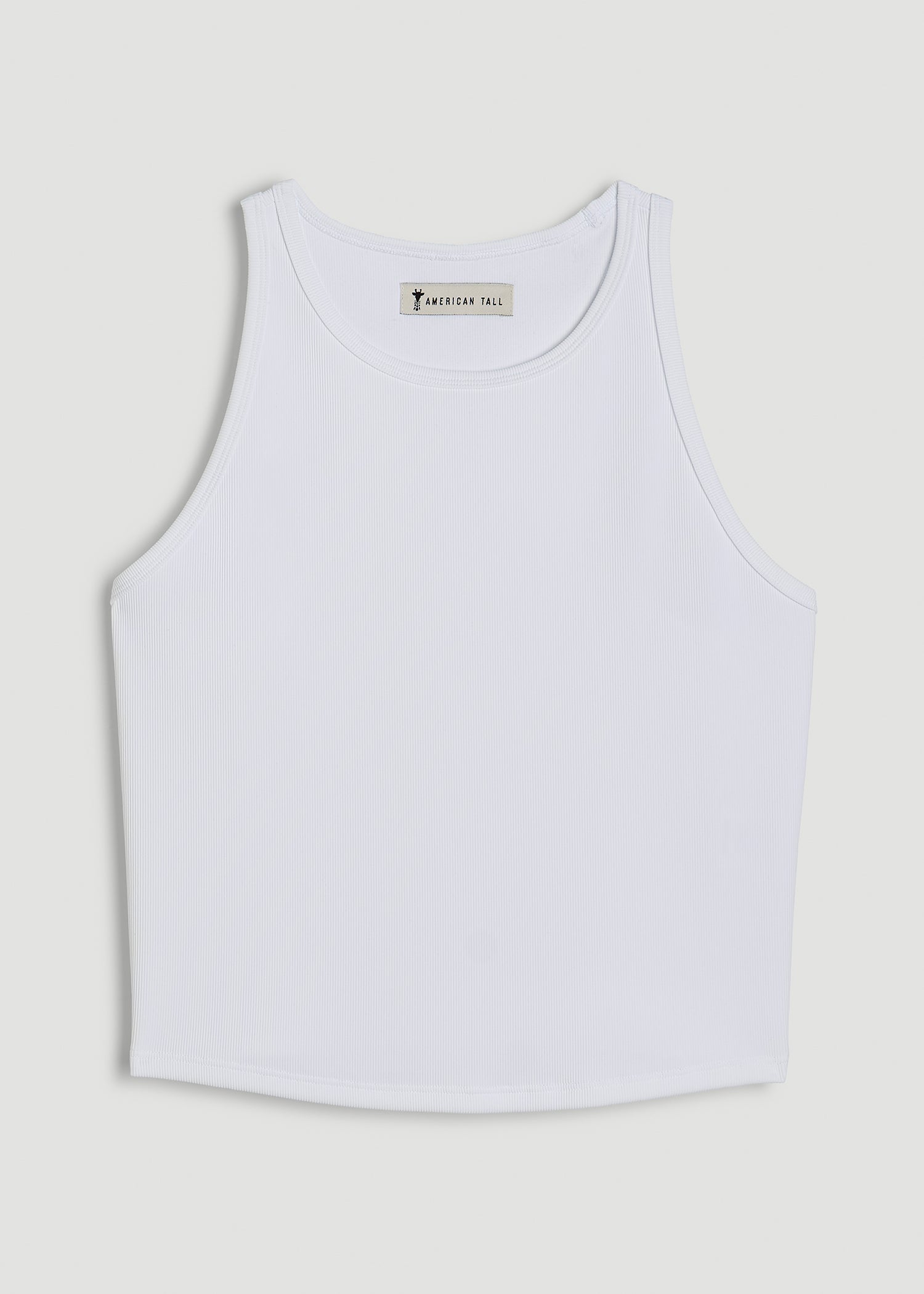 American Tall For Sale | Cropped Ribbed Tank Top for Tall Women in White