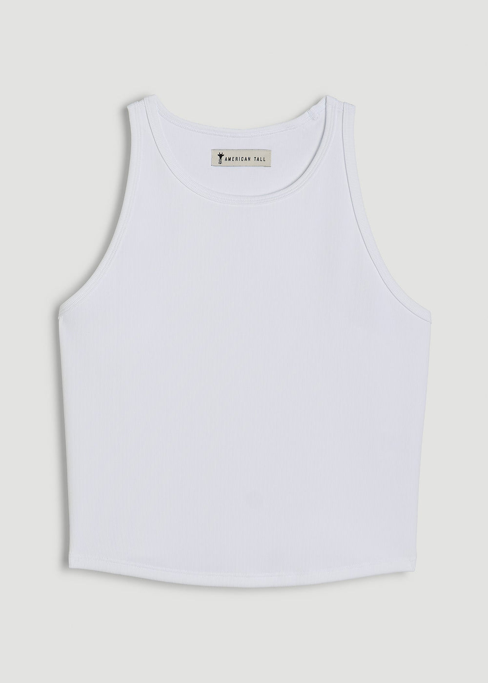 American Tall For Sale | Cropped Ribbed Tank Top for Tall Women in White