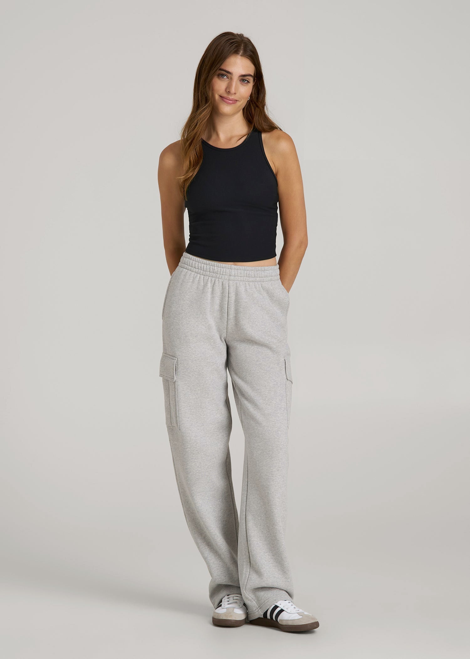 American Tall Online Shop | Cropped Ribbed Tank Top for Tall Women in Black