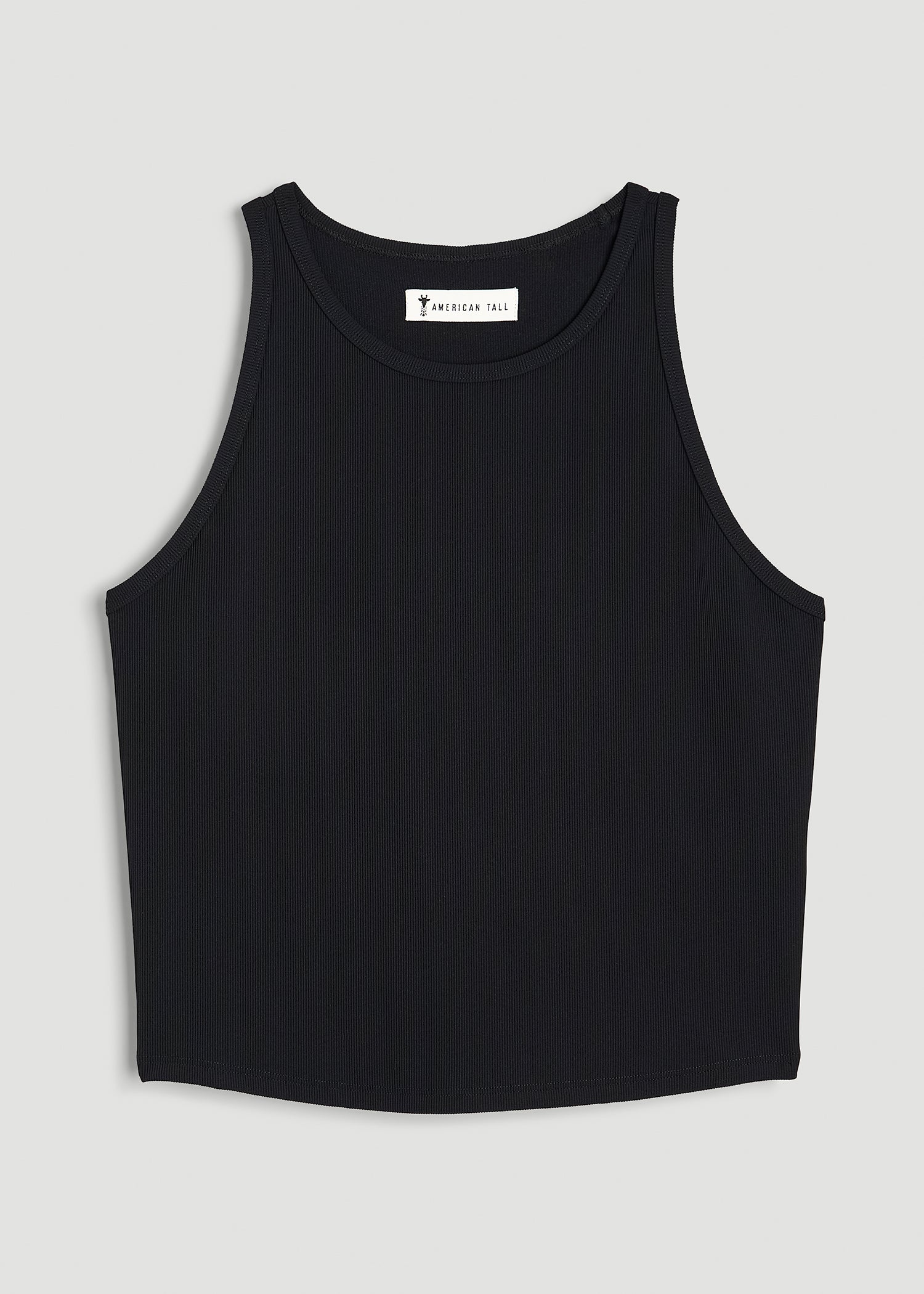 American Tall Online Shop | Cropped Ribbed Tank Top for Tall Women in Black