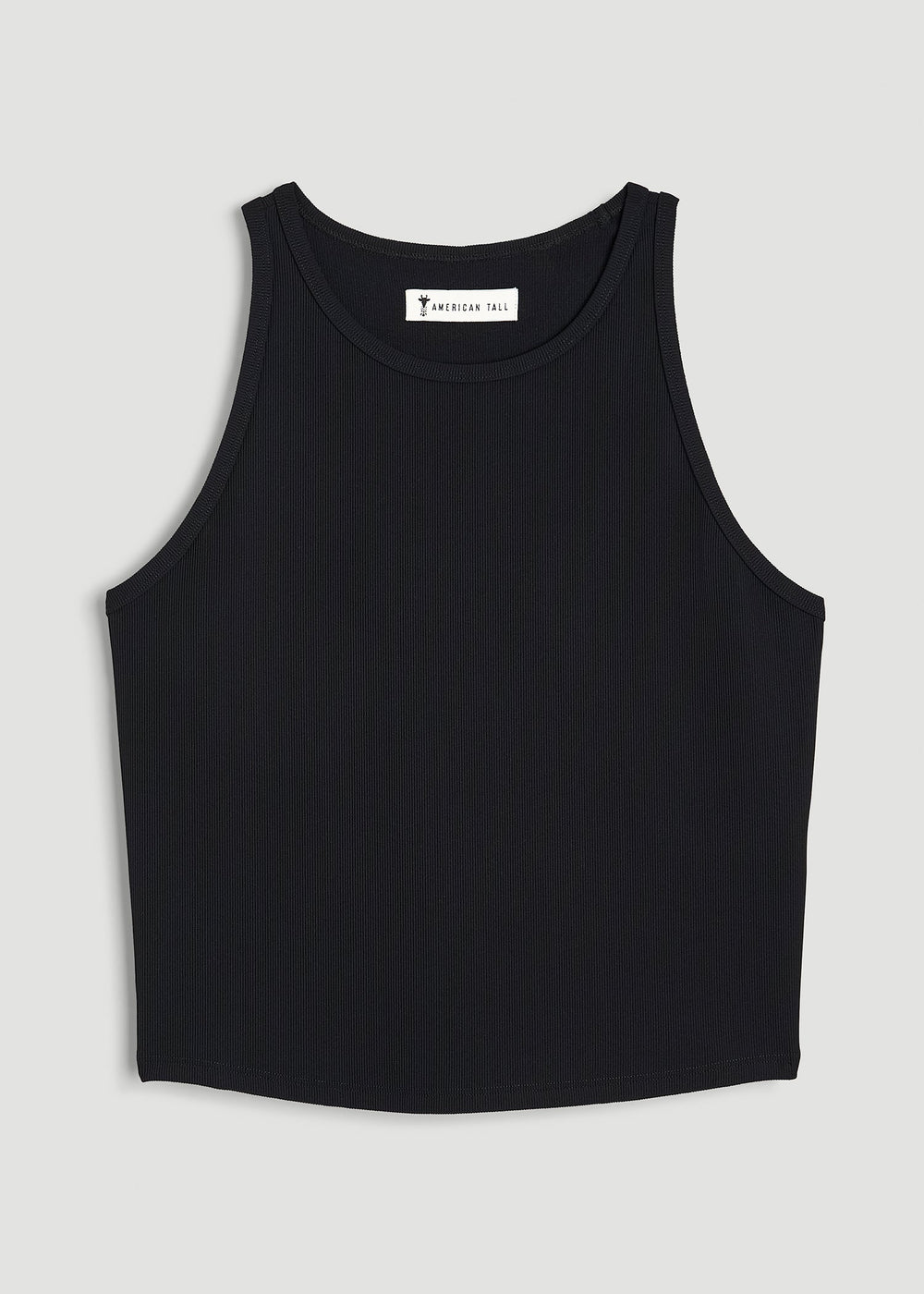 American Tall Online Shop | Cropped Ribbed Tank Top for Tall Women in Black