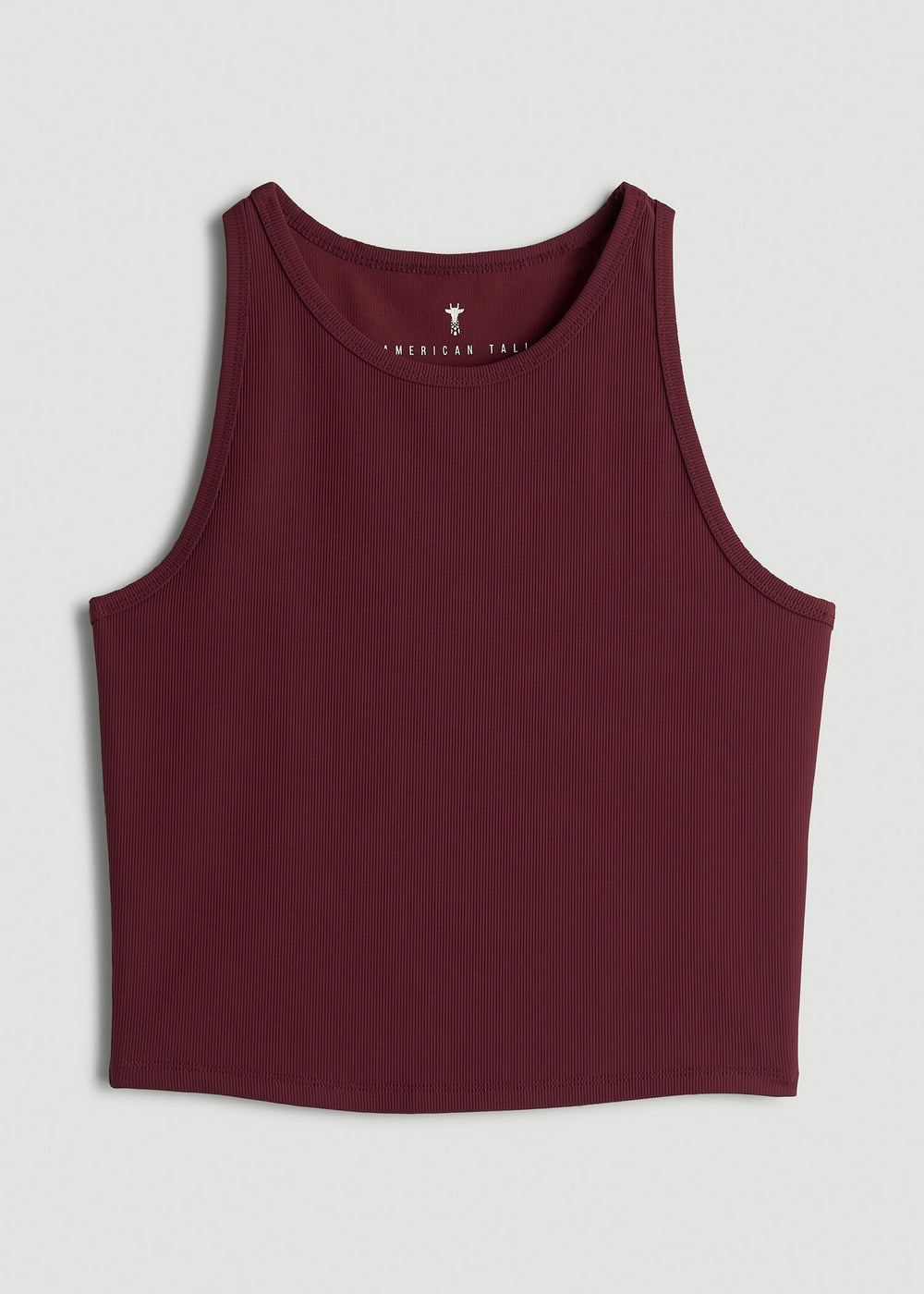 American Tall Discount | Cropped Ribbed Tank Top for Tall Women in Tawny Port