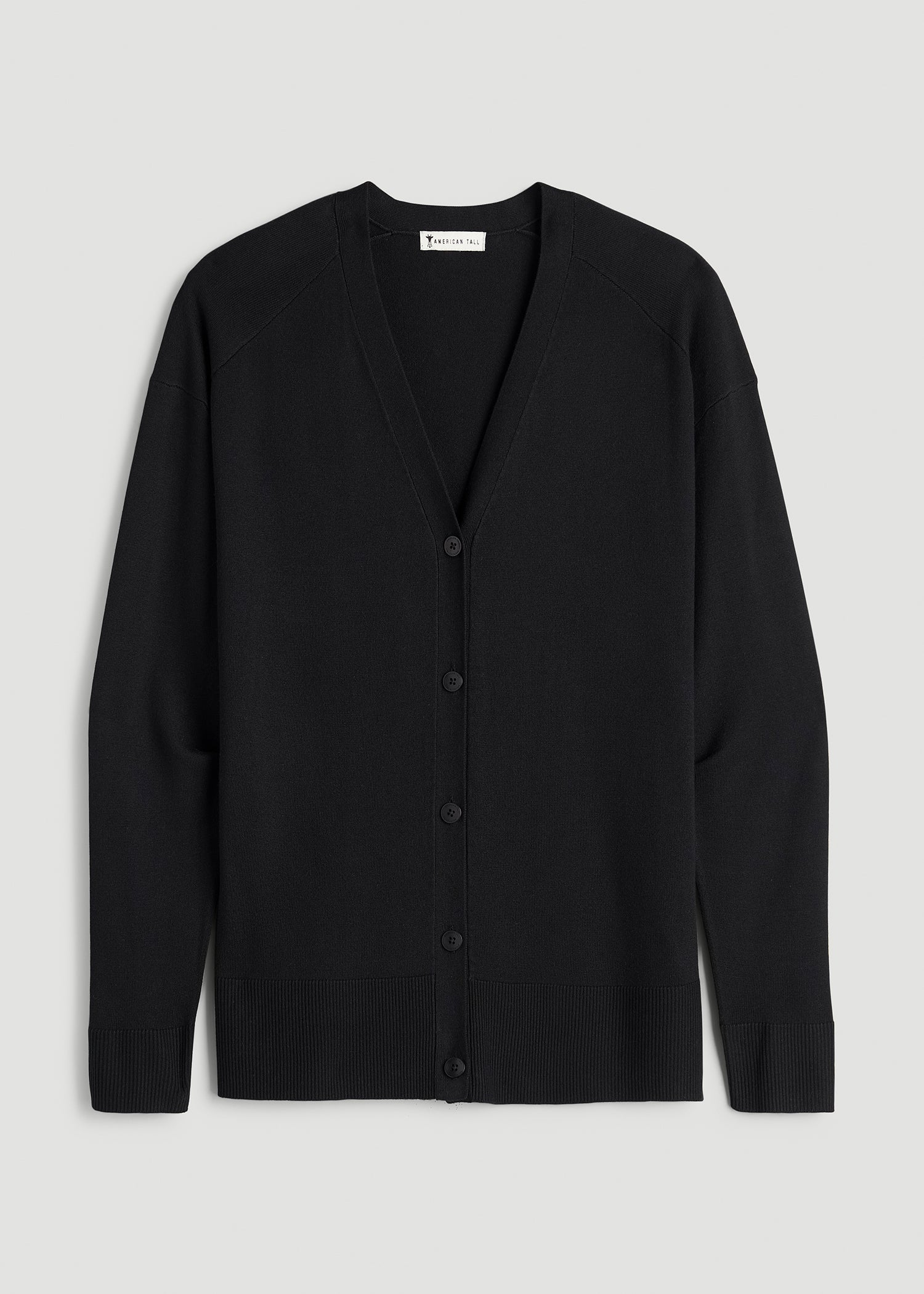 American Tall For Sale | Linen Blend Knit Cardigan for Tall Women in Black