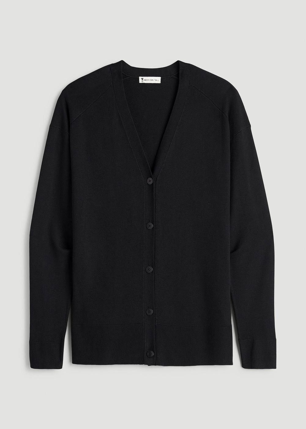 American Tall For Sale | Linen Blend Knit Cardigan for Tall Women in Black