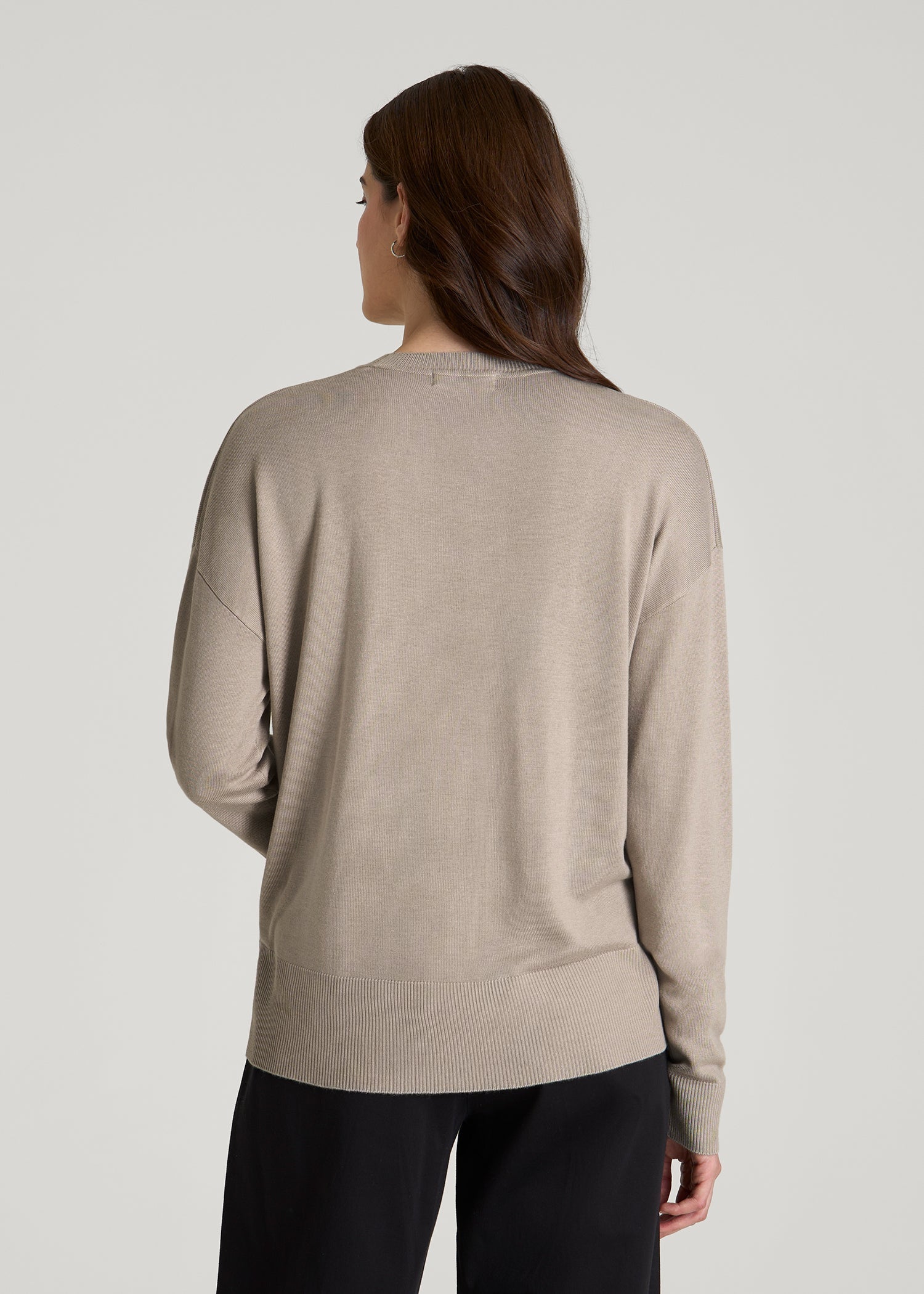 American Tall Online | Linen Blend Knit Crewneck for Tall Women in Atmosphere
