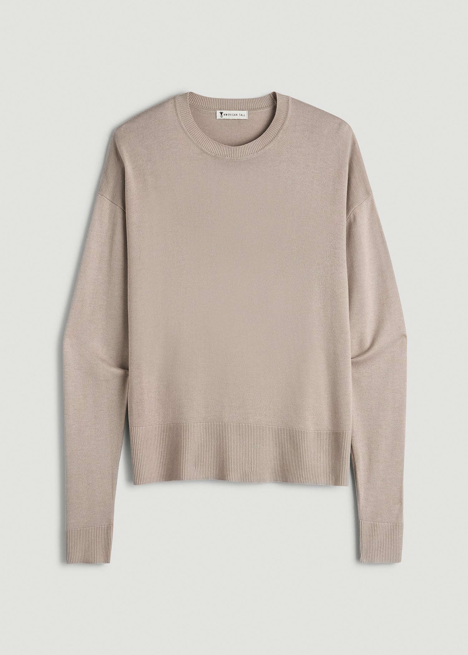 American Tall Online | Linen Blend Knit Crewneck for Tall Women in Atmosphere