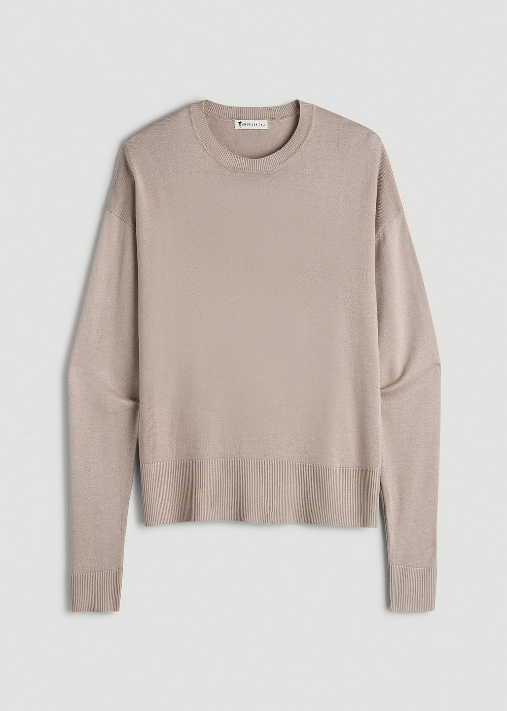 American Tall Online | Linen Blend Knit Crewneck for Tall Women in Atmosphere