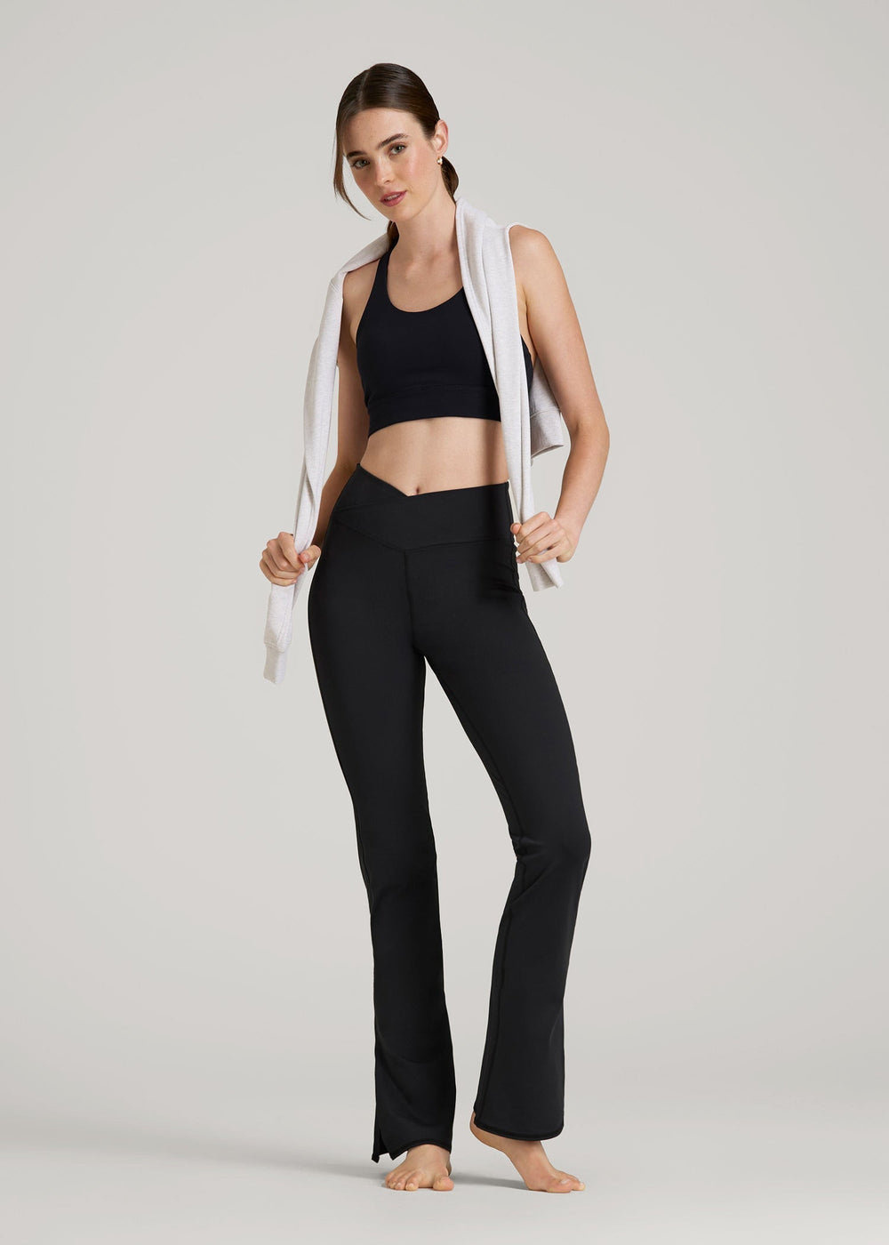American Tall Outlet | Balance Split Flare Pants for Tall Women in Black